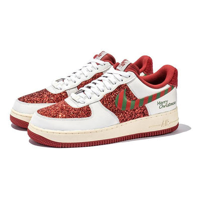 Custom red Christmas Air Force 1 White/Red – custom sneakers view 2 | DiySneakers