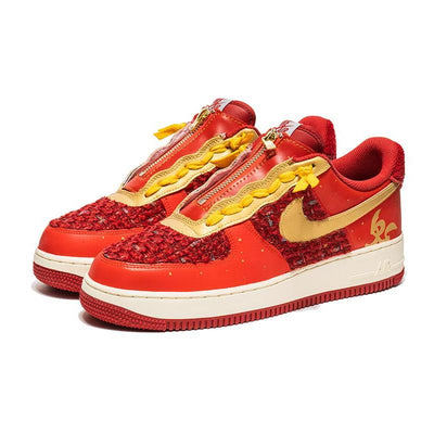 Custom golden red rabbit of the Year of the Rabbit Air Force 1 – custom sneakers view 2 | DiySneakers