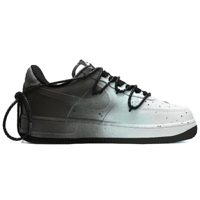 Custom graffiti party in black and green Air Force 1 Black/Green – custom sneakers view 2 | DiySneakers
