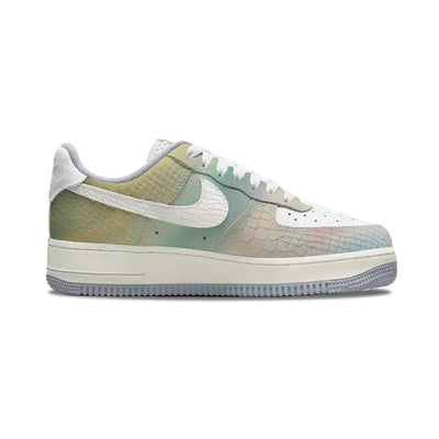 Custom Iridescent snake spirit Air Force 1 Yellow/Green/White – custom sneakers view 2 | DiySneakers