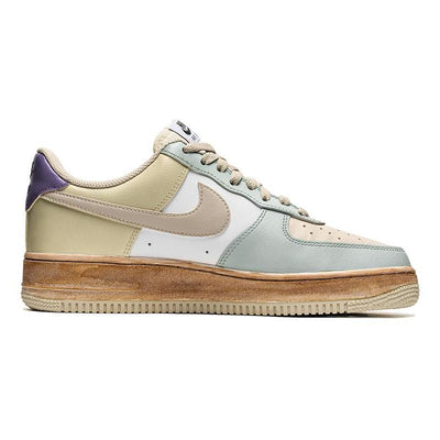 Custom Composition style Air Force 1 Beige Yellow – custom sneakers view 2 | DiySneakers