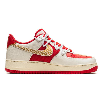 Custom The male and female dragons and phoenixes are auspicious, white and red Air Force 1 Gold – custom sneakers view 2 |…