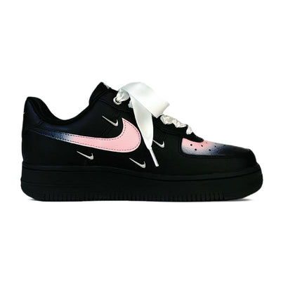 Custom Pink and black rose with four hooks Air Force 1 Black/Pink/White – custom sneakers view 2 | DiySneakers