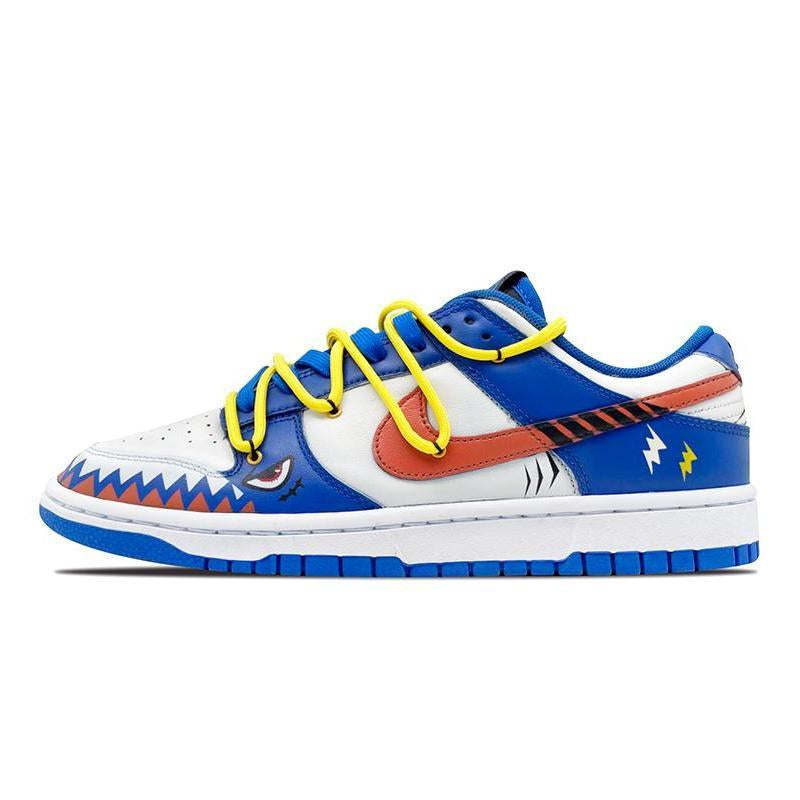 Custom SharkOW blue and white Dunk – hand-painted custom sneakers | DiySneakers