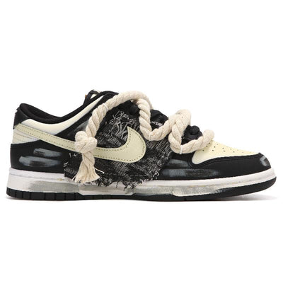 Custom denim in beige Dunk – custom sneakers view 2 | DiySneakers