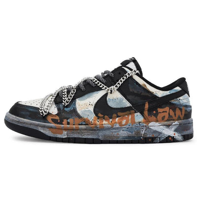 Custom Survival rules for Dunk Blue/off-white – custom sneakers view 2 | DiySneakers