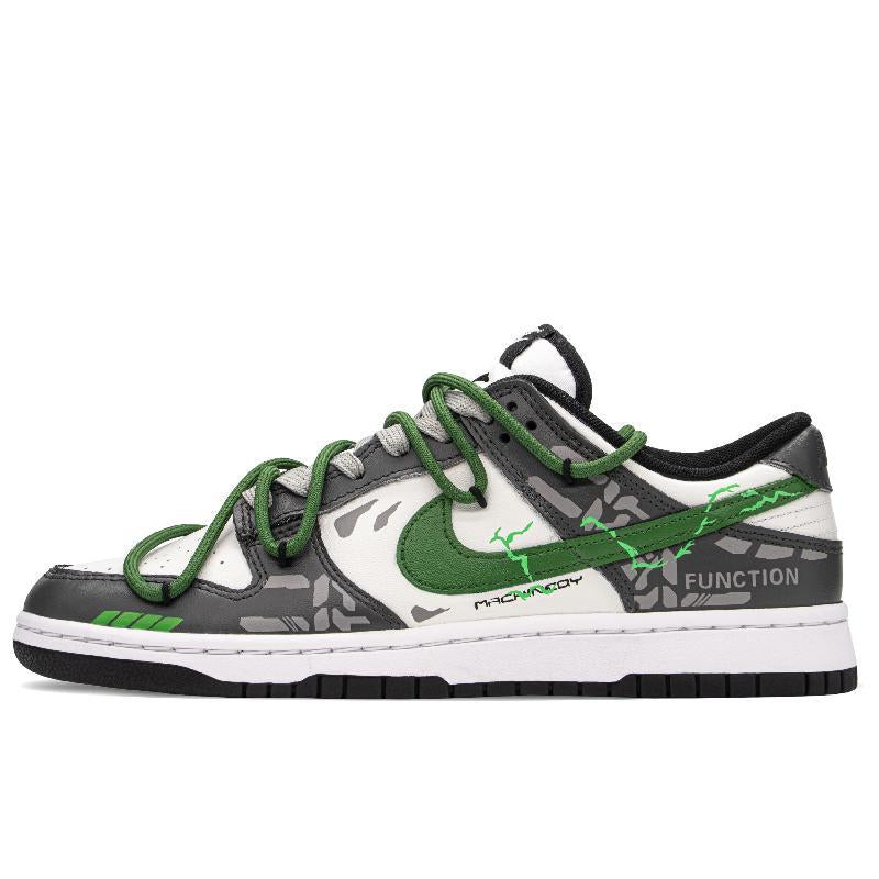 Custom Green Machinery Dunk – hand-painted custom sneakers | DiySneakers