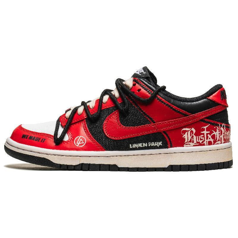 Custom The red lotus is leaping Dunk Black – hand-painted custom sneakers | DiySneakers