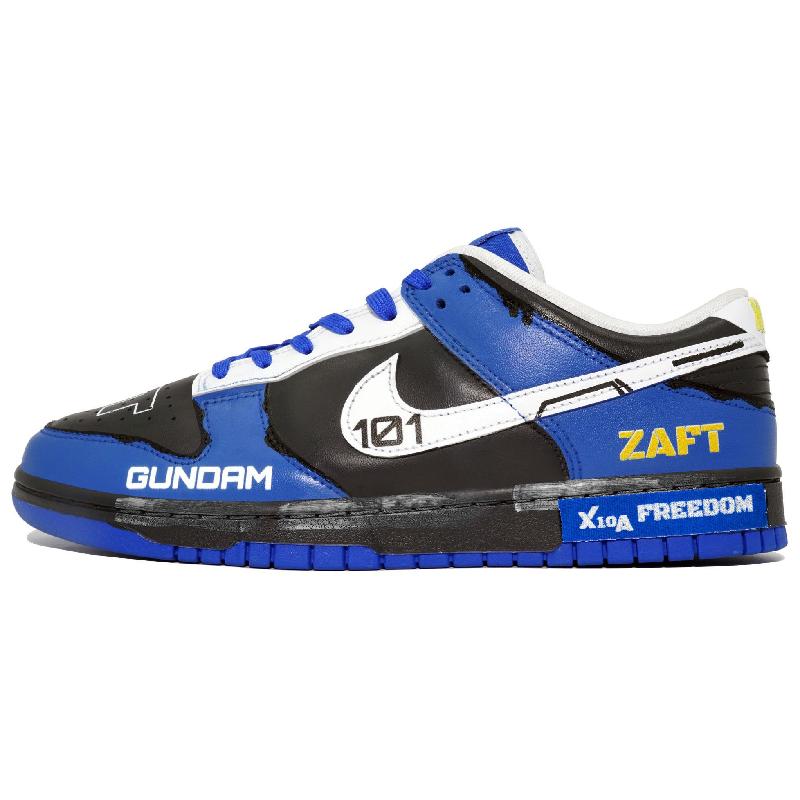 Custom Free Gundam S-BOX Dunk Black/white/blue – hand-painted custom sneakers | DiySneakers