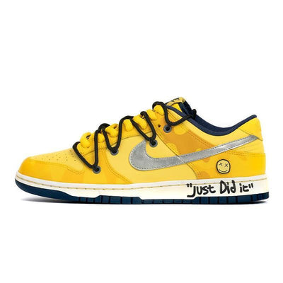 Custom yellow camouflage deconstructed shoelaces Dunk – custom sneakers view 2 | DiySneakers