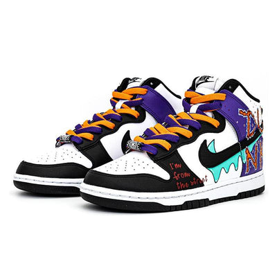 Custom Street English Graffiti hand-drawn A Dunk – custom sneakers view 2 | DiySneakers