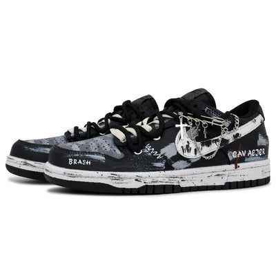 Custom Male arrogant knight Dunk Black/grey/white – custom sneakers view 2 | DiySneakers