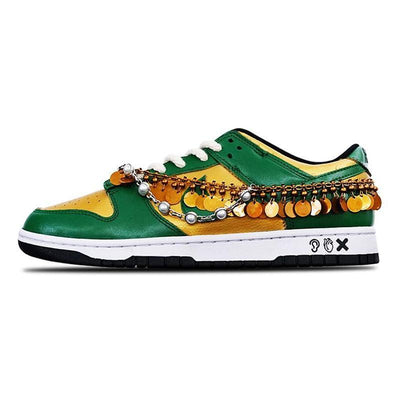 Custom Gibberro Dunk Green/Gold – custom sneakers view 2 | DiySneakers