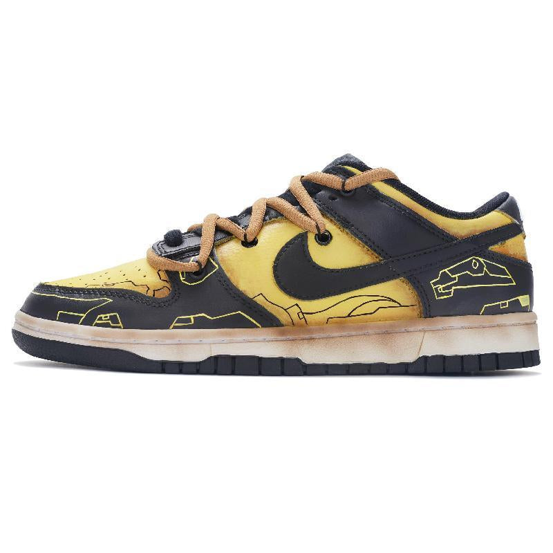 Custom The mechanical battle armor is black and yellow Dunk – hand-painted custom sneakers | DiySneakers