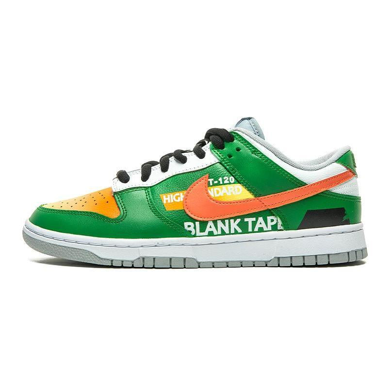 Custom striped green orange G-BOX Dunk Green Orange – hand-painted custom sneakers | DiySneakers