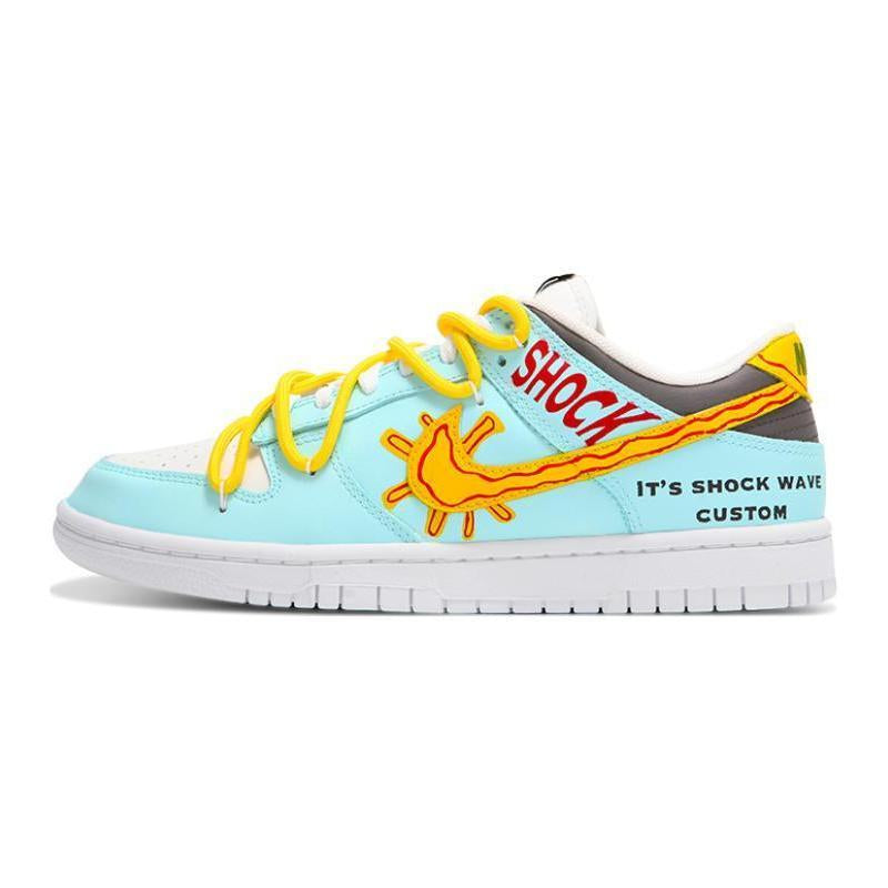 Custom Male Sun Style Dunk Blue/Orange – hand-painted custom sneakers | DiySneakers