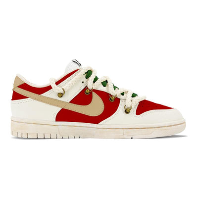 Custom Red Christmas Dunk Beige/green – custom sneakers view 2 | DiySneakers