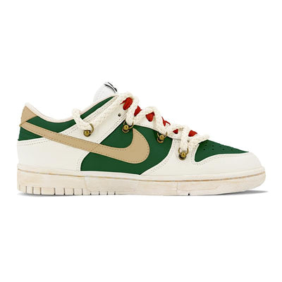 Custom Green Christmas Dunk Beige/Green – custom sneakers view 2 | DiySneakers