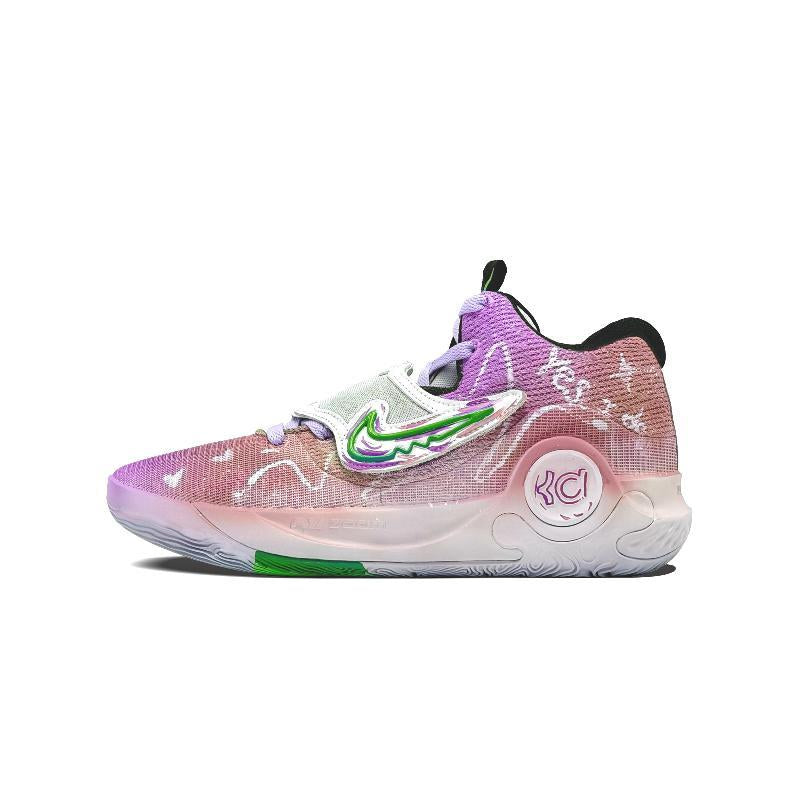 Custom Seaside summer KD Trey 5 X Purple/Orange – hand-painted custom sneakers | DiySneakers