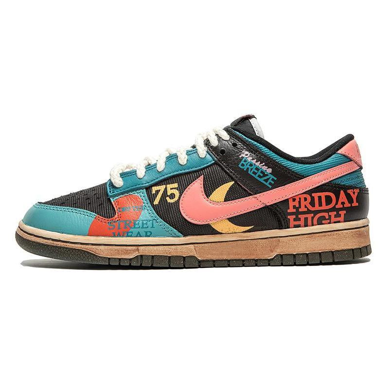 Custom graffiti in black and red Dunk – hand-painted custom sneakers | DiySneakers