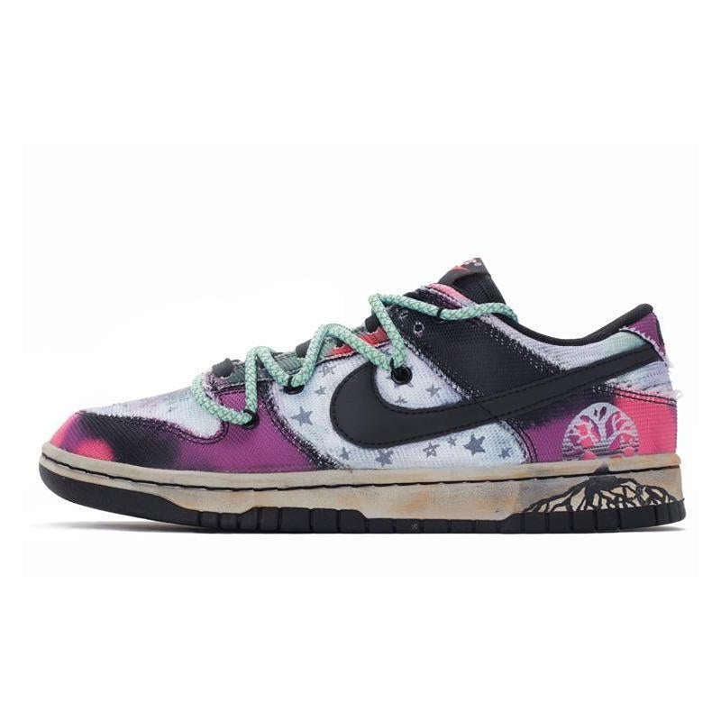 Custom space tree plants are green and purple Dunk – hand-painted custom sneakers | DiySneakers