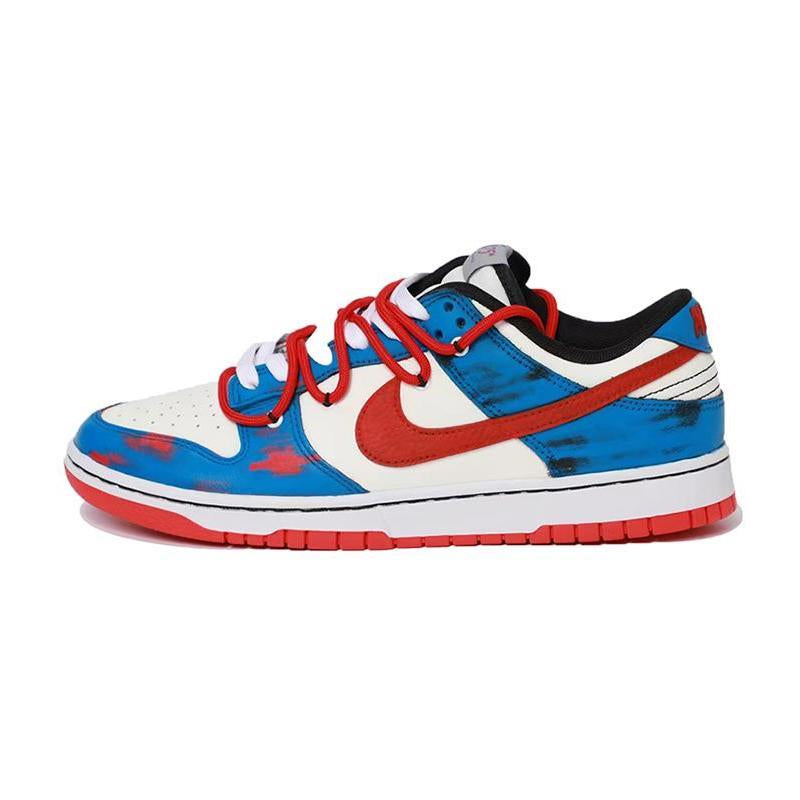 Custom Rub the blue and red color Dunk – hand-painted custom sneakers | DiySneakers
