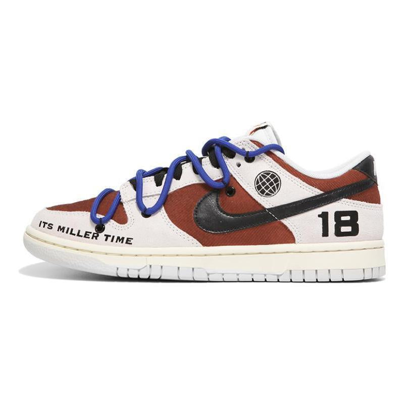 Custom red racing car Dunk Beige/Red – hand-painted custom sneakers | DiySneakers