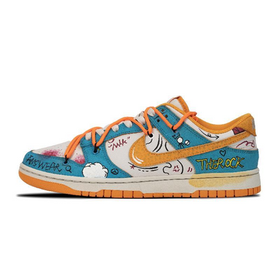 Custom color-blocking graffiti Dunk – custom sneakers view 2 | DiySneakers