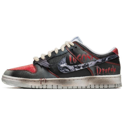 Custom Male Halloween vampire Dunk Black/Red – custom sneakers view 2 | DiySneakers