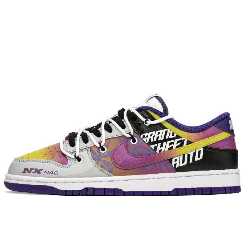 Custom Sunset Beach Dunk Black/purple – hand-painted custom sneakers | DiySneakers