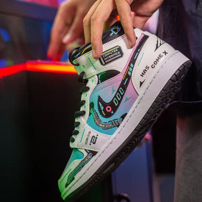 Custom Cyber Cotton Candy Jordan Air Jordan 1 Mid – custom sneakers view 2 | DiySneakers