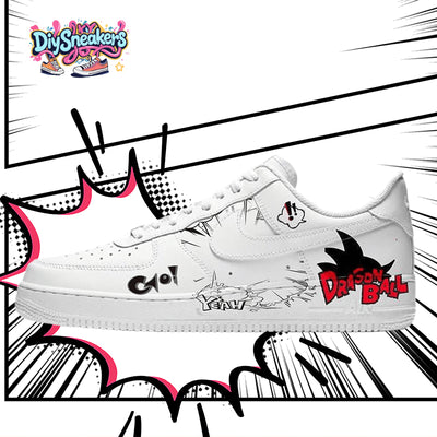 Custom Salute to Dragon Ball Air Force 1 White/black – custom sneakers view 2 | DiySneakers