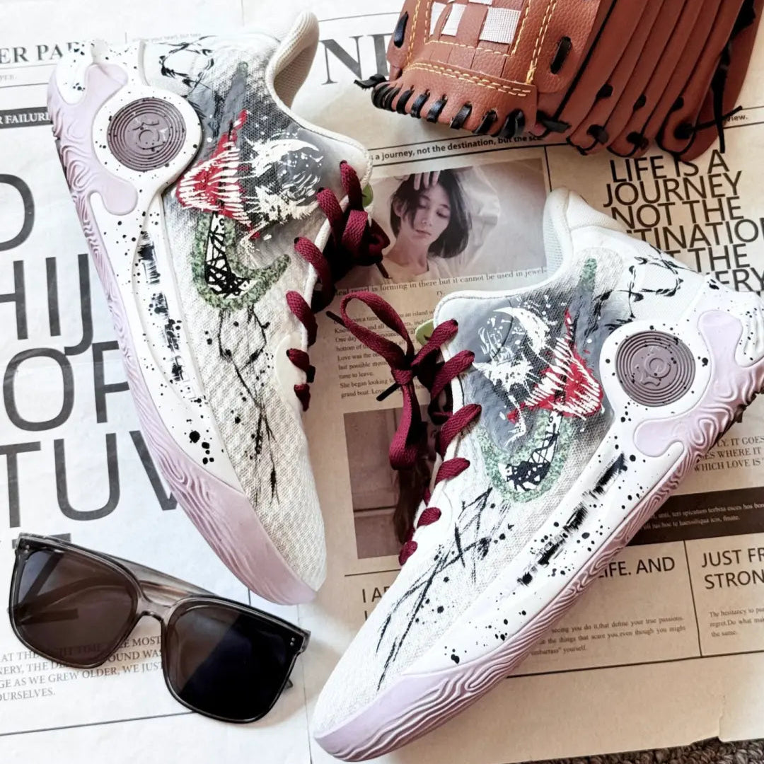 Custom five-kill rock KD Trey 5 IX – hand-painted custom sneakers | DiySneakers