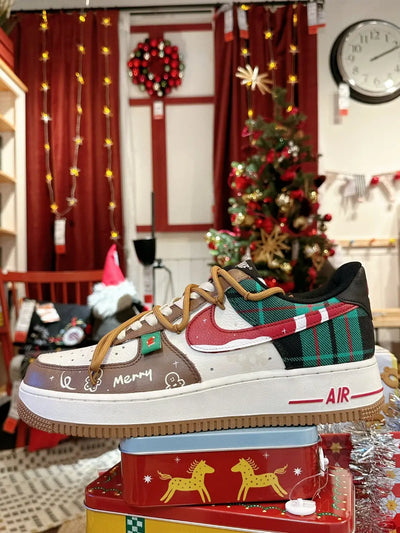 Customized Winter Prelude Air Force 1 Shoes Christmas Collection – custom sneakers view 2 | DiySneakers