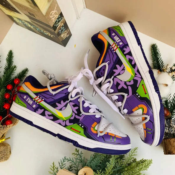 Shark - Custom Graffiti Skateboarding  Shoes Dunk Low Unisex