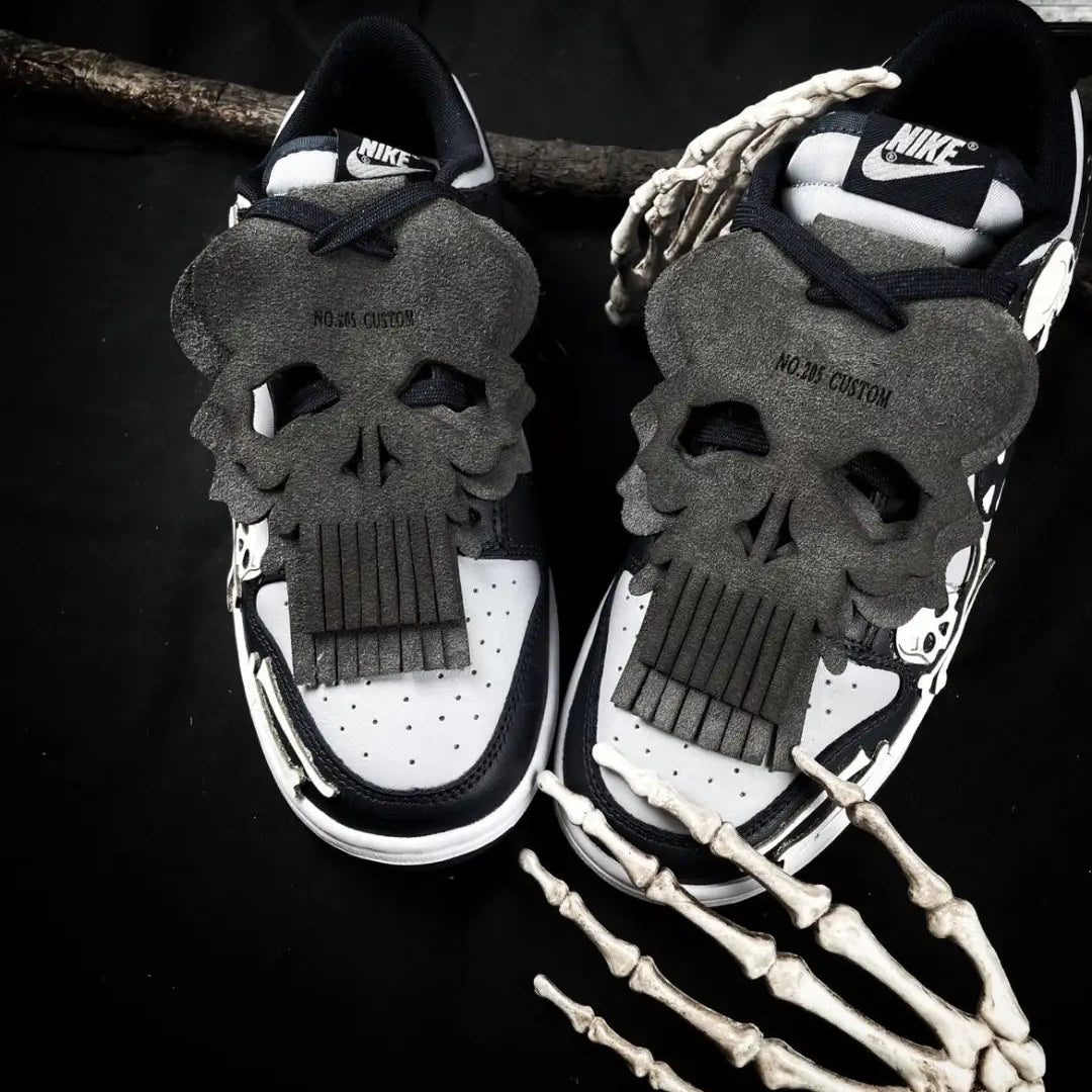 Custom Ghost Ship Dunk Grey/Black/White – hand-painted custom sneakers | DiySneakers