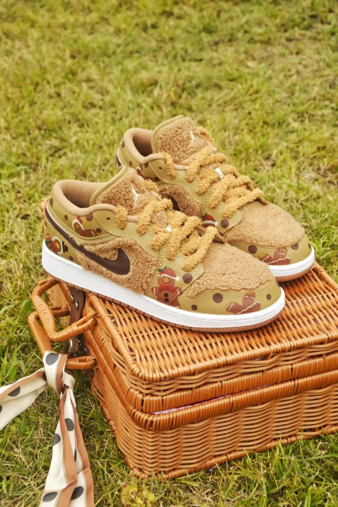 Custom Gingerbread Bear Jordan Air Jordan 1 – hand-painted custom sneakers | DiySneakers