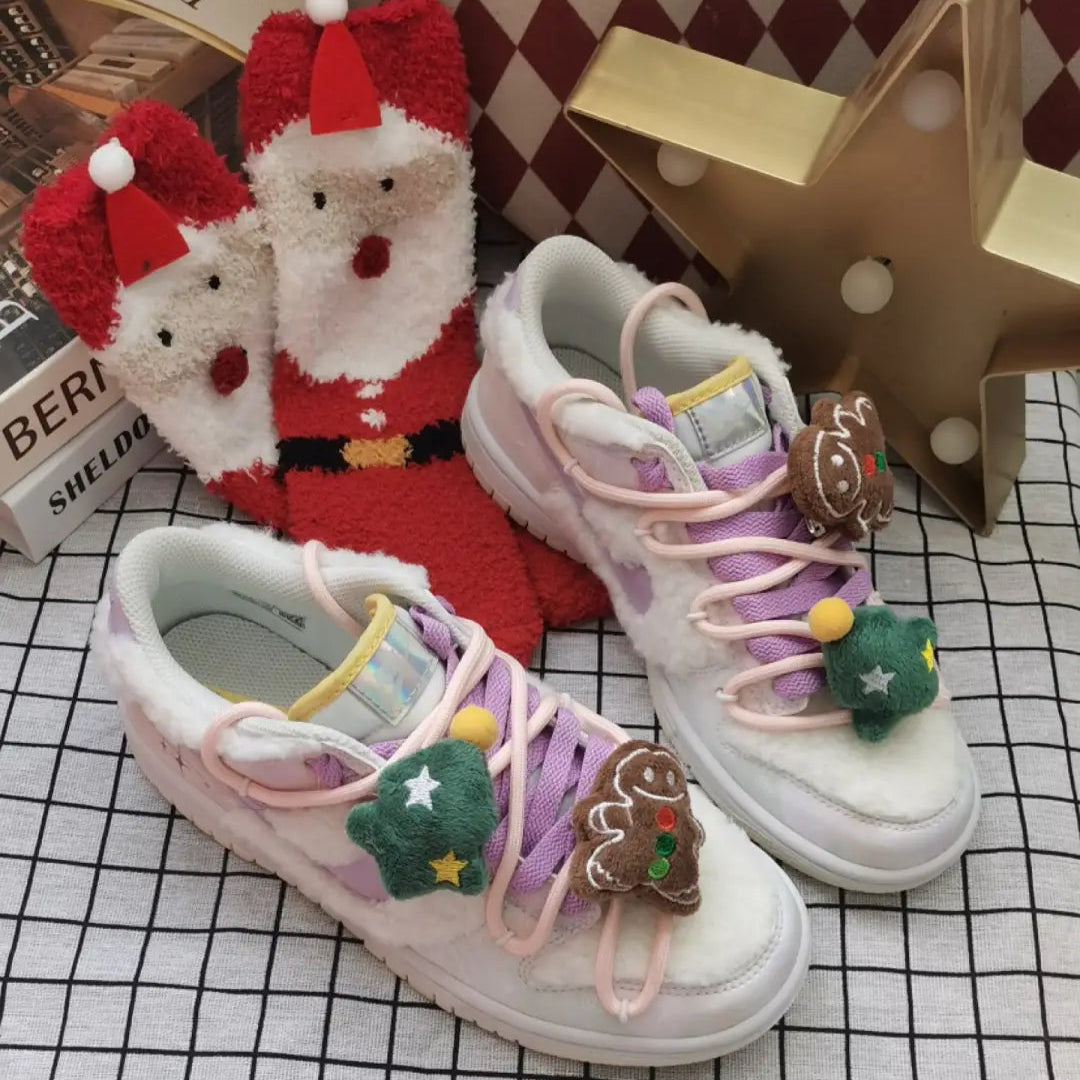 Custom Cute Plush Christmas Party Dunk Low – hand-painted custom sneakers | DiySneakers