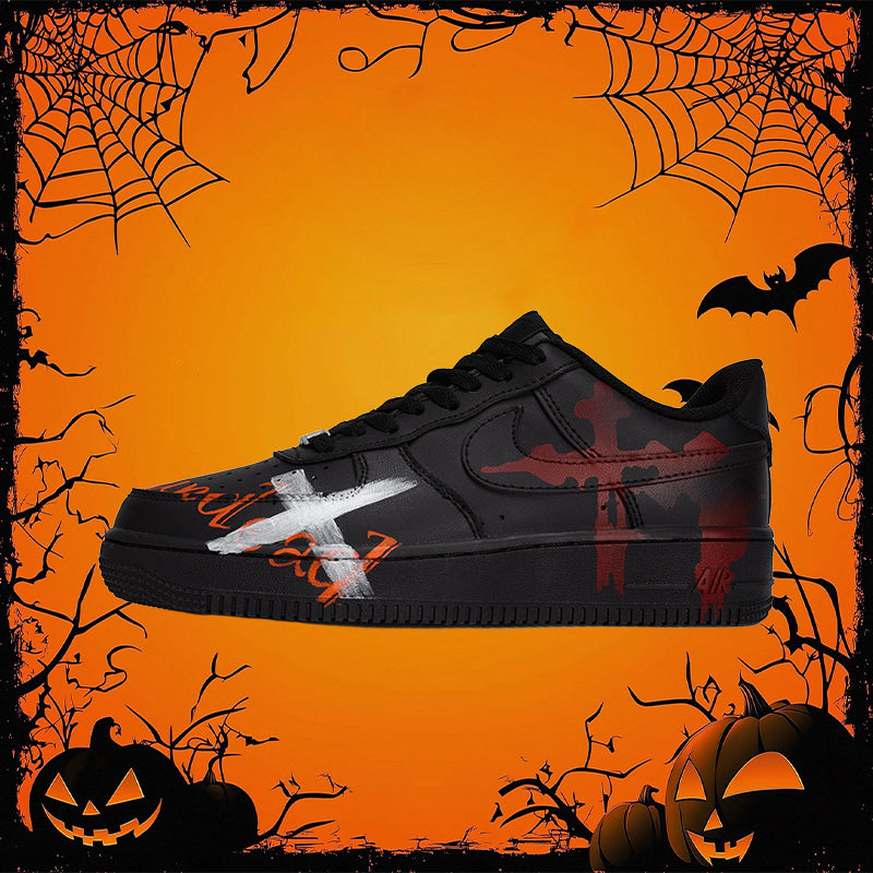 Customized Shadow of Soul Extinction Air Force 1 Shoes Black/Graffiti – hand-painted custom sneakers | DiySneakers