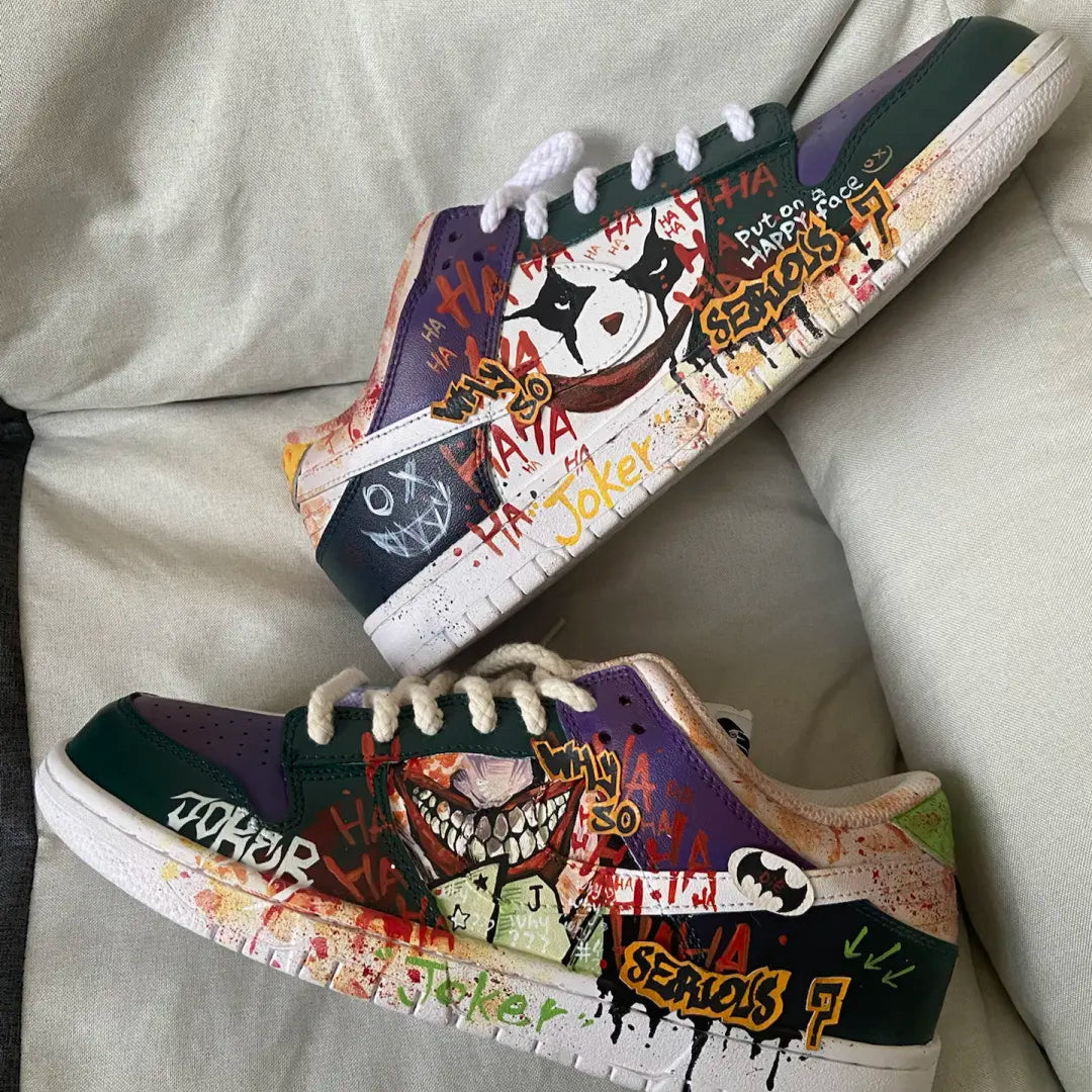 Custom Doodle 2 Male E Dunk Spilt Color Shoes – hand-painted custom sneakers | DiySneakers