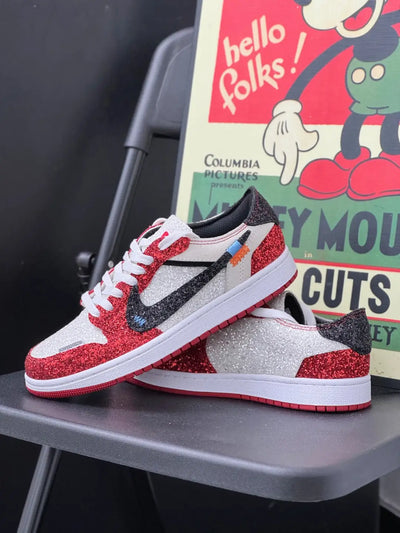 Custom Black&Red - Full Diamond Jordan Air Jordan 1 – custom sneakers view 2 | DiySneakers