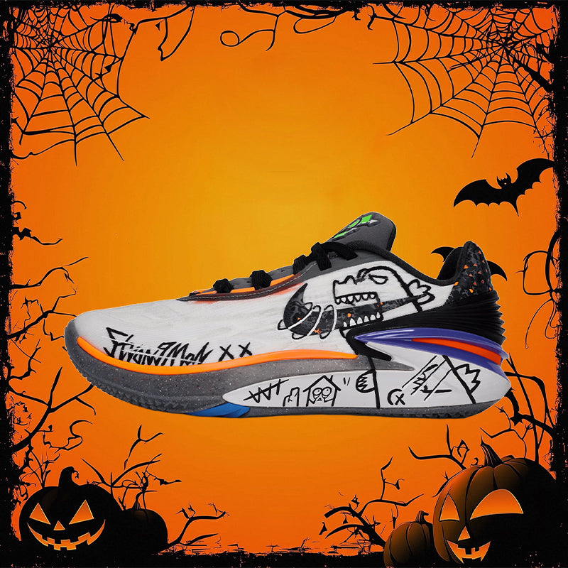 Custom Godzilla Graffiti Air Zoom G.T. Cut 2 White/Black/Purple/Orange – hand-painted custom sneakers | DiySneakers