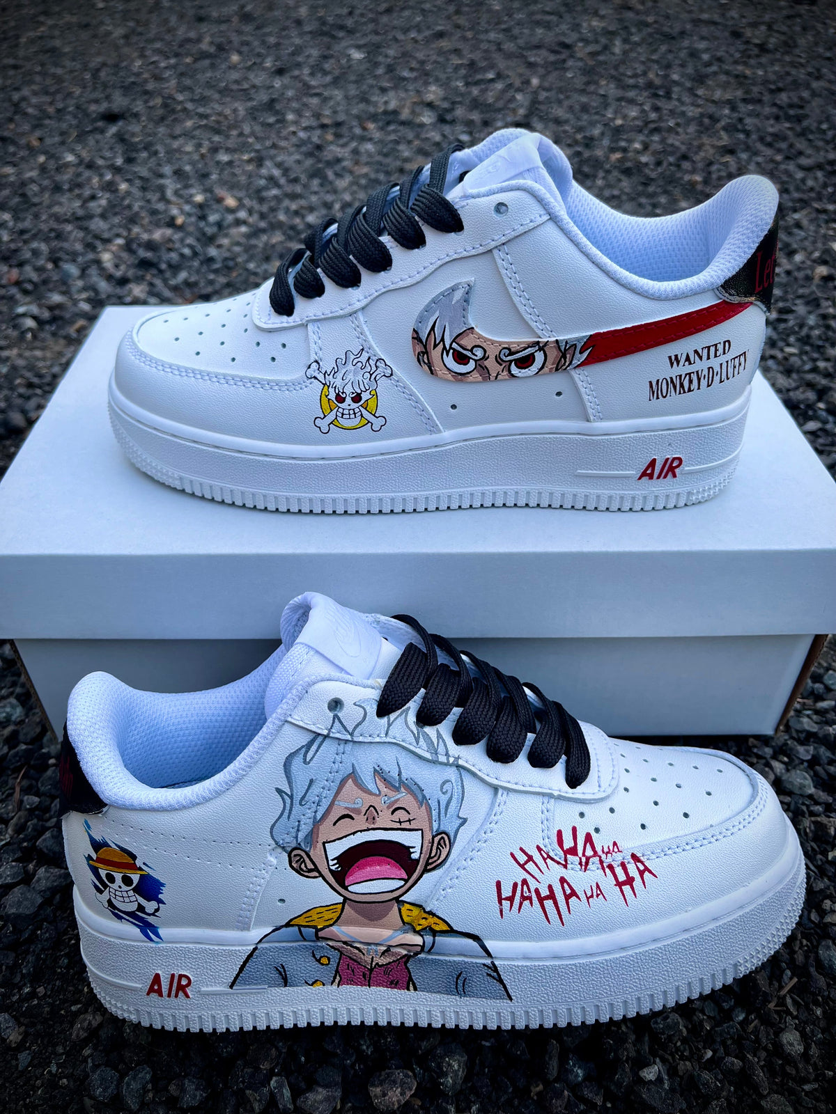 Custom Luffy Gear 5 Air Force 1 – hand-painted custom sneakers | DiySneakers