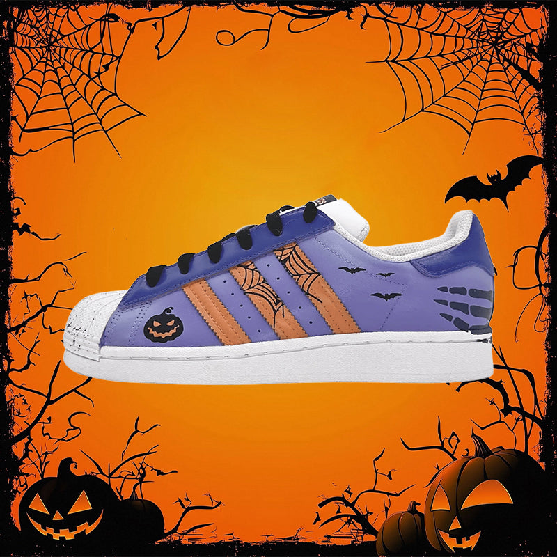 Custom Midnight Potion originals SUPERSTAR Halloween Series Purple/Orange – hand-painted custom sneakers | DiySneakers