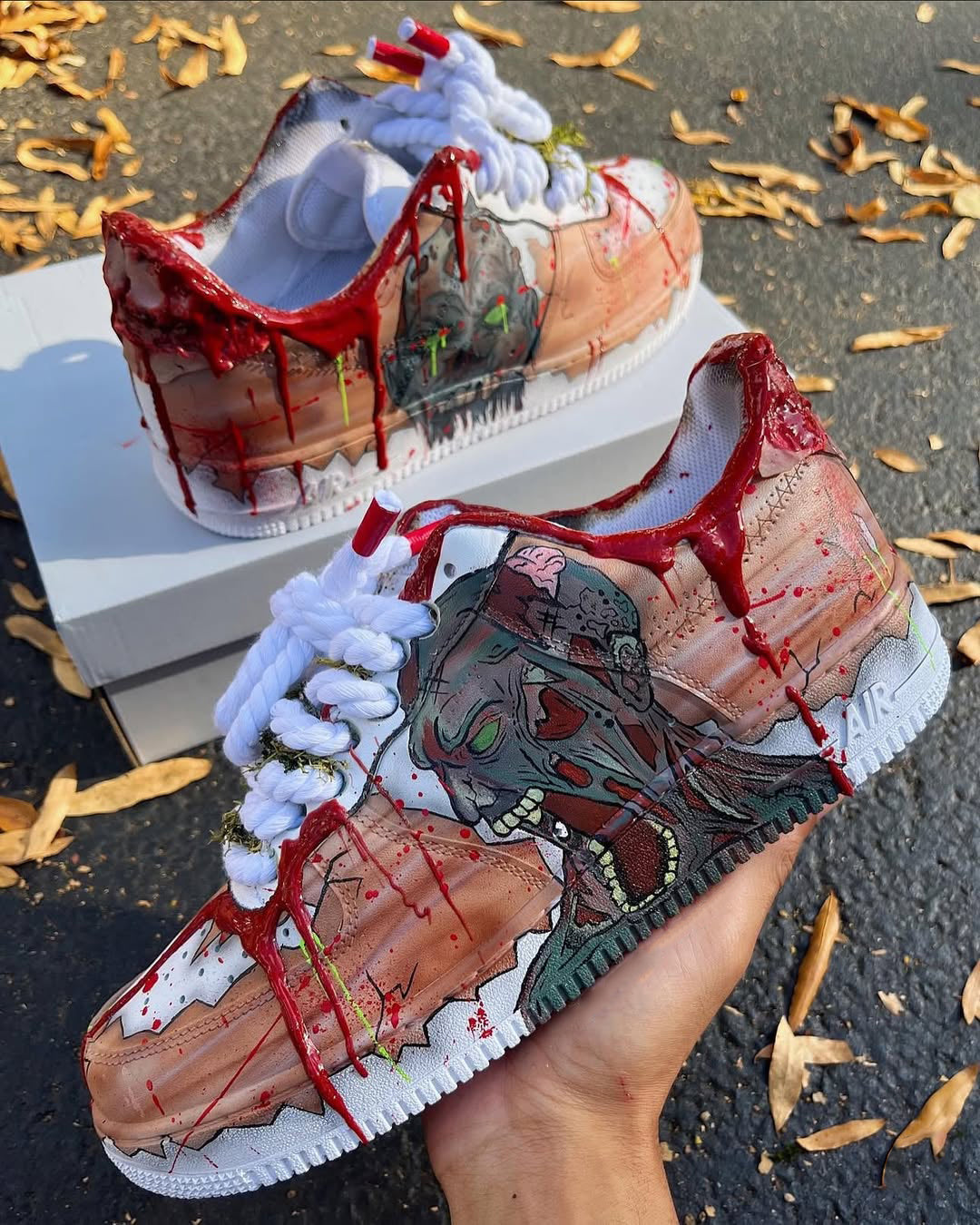 Customized Zombie Tide Strikes Air Force 1 Shoes Hand-painted – hand-painted custom sneakers | DiySneakers