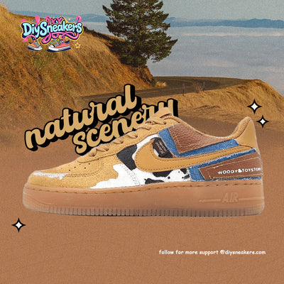 Custom Woody Cowboy Air Force 1 White/Black/Blue – custom sneakers view 2 | DiySneakers