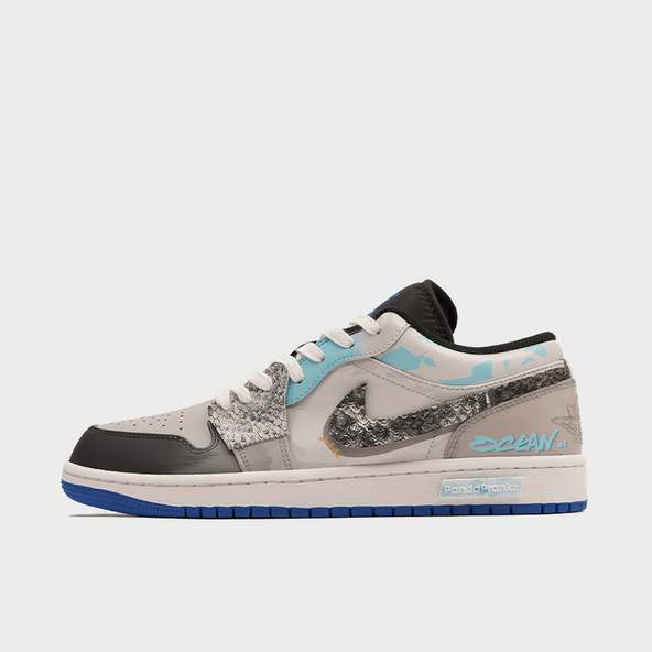 Vast Ocean - Men's Jordan 1 Low Custom