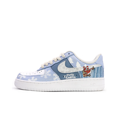 Custom Frosty Christmas Air Force 1 – custom sneakers view 2 | DiySneakers