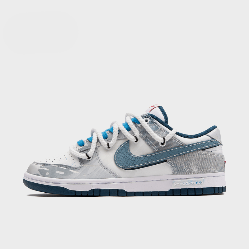 Silver Ocean Blue Jack - Men's Dunk Low Custom
