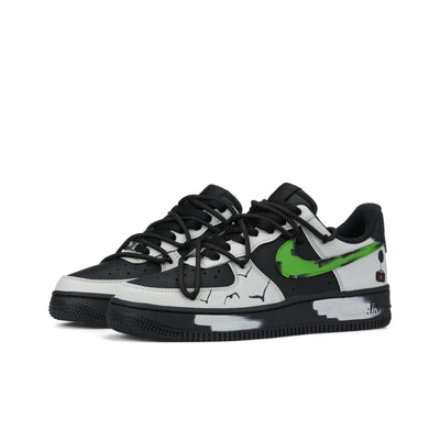 Custom Love and peace Air Force 1 Gray/Black – custom sneakers view 2 | DiySneakers